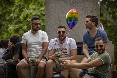 The Sofia Pride event in support of LGBT rights lesbian, gay, transgender a.. Stock Photos