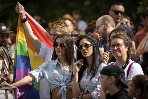 The Sofia Pride event in support of LGBT rights lesbian, gay, transgender a.. Stock Photos