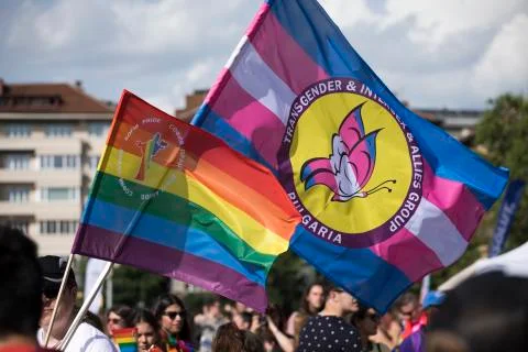 Sofia Pride. Parade, rainbow. Stock Photos