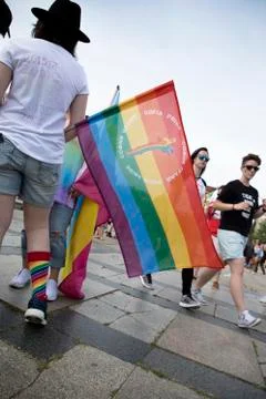 Sofia Pride. Parade, rainbow. Foto stock