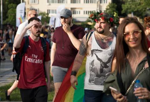 Sofia Pride. Parade, rainbow. Stock Photos