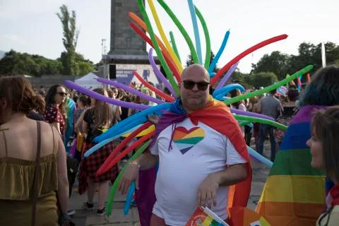 Sofia Pride. Parade, rainbow. Foto stock