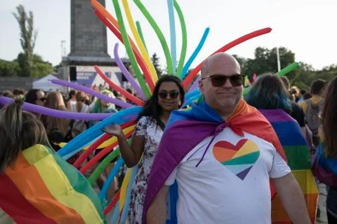Sofia Pride. Parade, rainbow. Foto stock