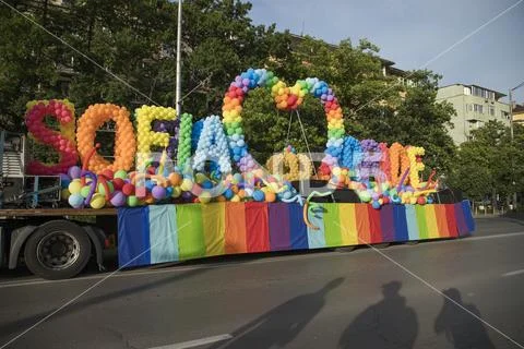 Sofia Pride. Parade, rainbow. Stock Photos