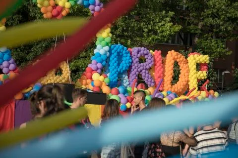 Sofia Pride. Parade, rainbow. Stock Photos