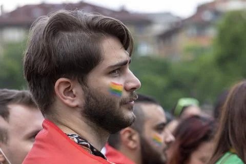 Sofia Pride. Parade, rainbow Foto stock