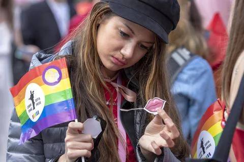 Sofia Pride. Parade, rainbow Foto stock