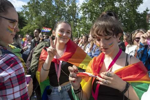 Sofia Pride. Parade, rainbow Stock Photos