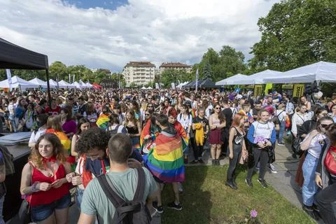 Sofia Pride. Parade, rainbow Stock Photos