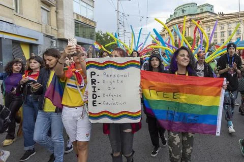 Sofia Pride. Parade, rainbow Stock Photos