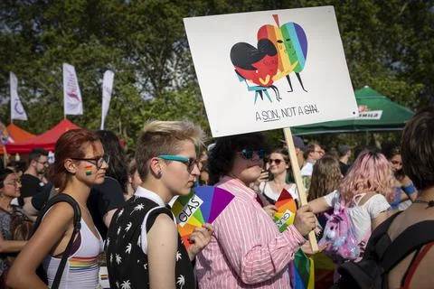 Sofia Pride. Parade, rainbow. Foto stock