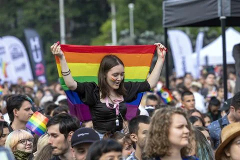 Sofia Pride. Parade, rainbow stock photo Stock Photos
