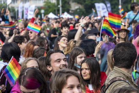 Sofia Pride. Parade, rainbow stock photo Stock Photos