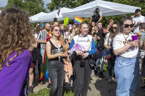 Sofia Pride. Parade, rainbow stock photo Stock Photos