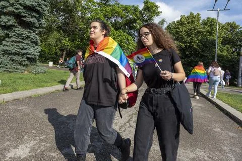 Sofia Pride. Parade, rainbow stock photo Foto stock