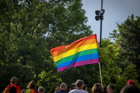 Sofia Pride. Parade, rainbow stock photo Stock-Fotos