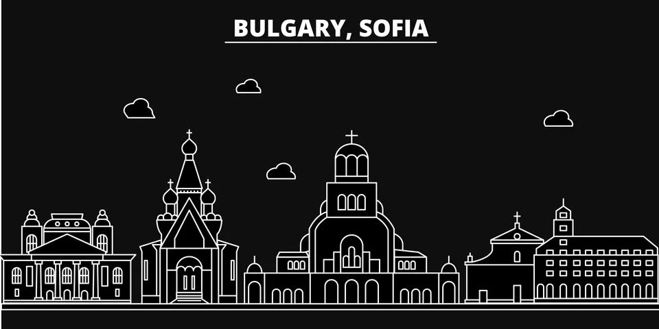 Sofia silhouette skyline. Bulgaria - Sofia vector city, bulgarian linear Stock Illustration