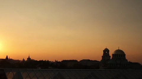 Sofia skyline at sunset Stock Footage 62734338