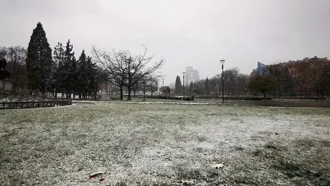 Sofia Snow 1 Park Stock Footage 122276313