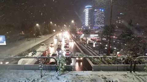 Sofia Snow 15 Traffic Stock Footage 122276776