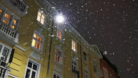 Sofia Snow 25 Building Lamp Stock Footage 122275963