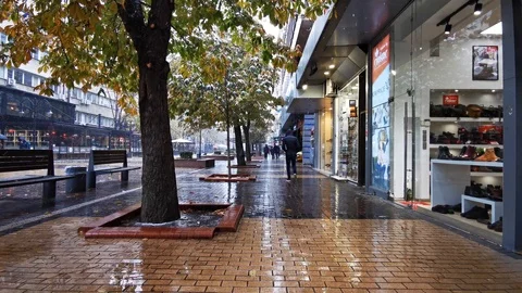 Sofia Snow 4 Vitosha Street Stock Footage 122276186