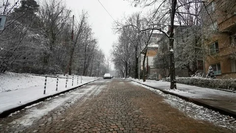 Sofia Snow 9 Street Stock Footage 122276552