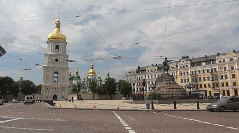 Sofia Square in Kiev 스톡 동영상 24953879