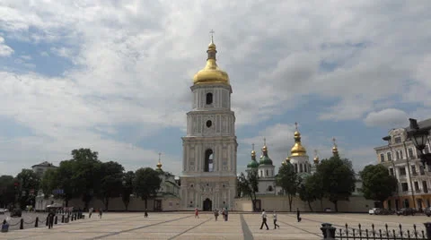 Sofia Square in Kiev Ukraine Stock Footage 24954753