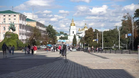 Sofia Square on a sunny autumn day. Stock Footage 163697564
