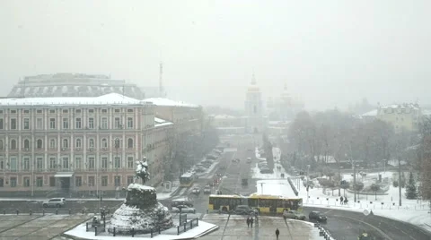 Sofia square in winter. Stock Footage 55704219