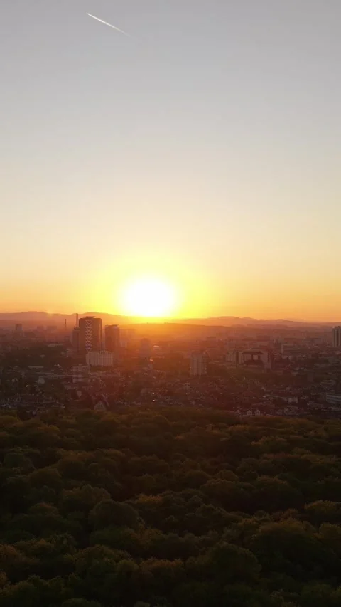 Sofia Sunset Golden hour in Vertical Shot Video stock 309960068