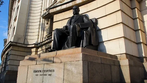 Sofia University Monument Bulgaria Sofia Stock Footage 100404498
