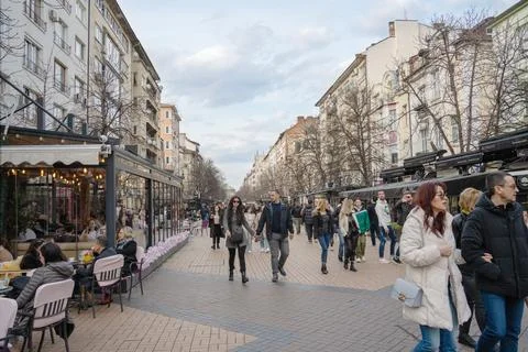 Sofia Vitosha Boulevard in Early Spring Foto stock