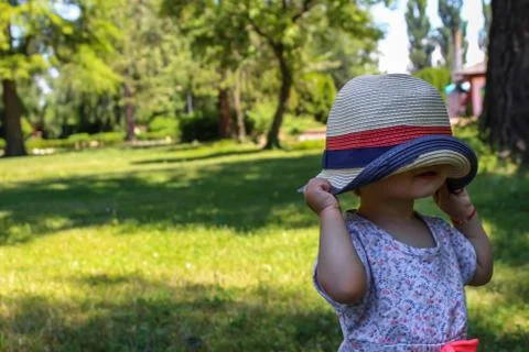 Sofia wearing a modern hat Stock Photos