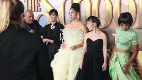 Sofia Wylie, Charlize Theron &amp; cast - premiere of The School For Good And Evil Video stock 219520455