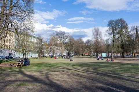 Sofienberg Park is a large park in the Grnerlkka district of Oslo, Norway Stock Photos