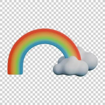 A soft 3D illustration of a bright arching rainbow Stock Illustration