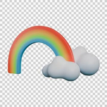 A soft 3D illustration of a bright arching rainbow Stock Illustration