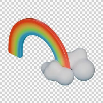 A soft 3D illustration of a bright arching rainbow Illustration