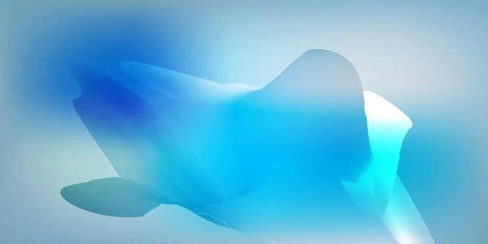 Soft Abstract Blue White Fluid Blob Background with Smooth Shapes Stock Illustration