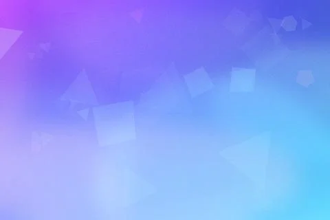 Soft abstract geometric shapes float over a smooth purple blue gradient, cr.. Ilustração Stock