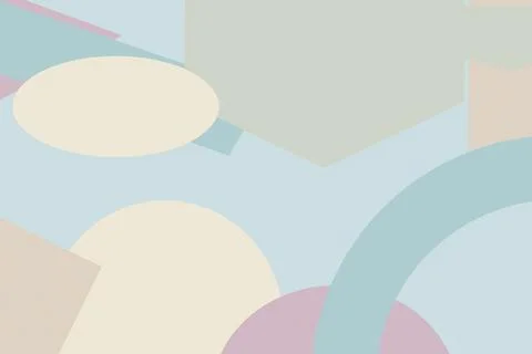 Soft abstract pastel geometric pattern with overlapping shapes and ample bl.. 스톡 일러스트