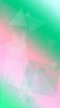Soft abstract polygon backdrop in mint and pastel pink, with geometric face.. Illustrazione stock