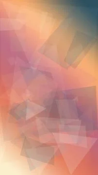 Soft abstract polygon shapes in peach, blush, and blue create a calm, moder.. Illustrazione stock