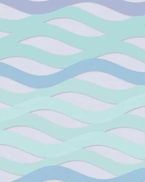 Soft abstract wavy pattern with pastel mint, blue, and white waves, creatin.. Stock Illustration