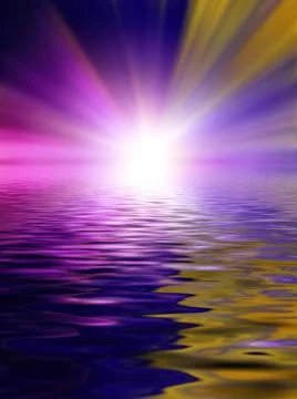 Soft and blurred colorful surface of water rippled reflection and sky backgro Stock Illustration