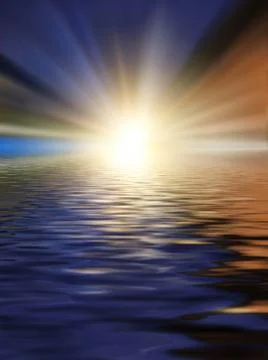Soft and blurred colorful surface of water rippled reflection and sky backgro Stock Illustration