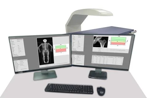 Soft and blurry image: special examination medical image showing on LCD monit Stock Photos
