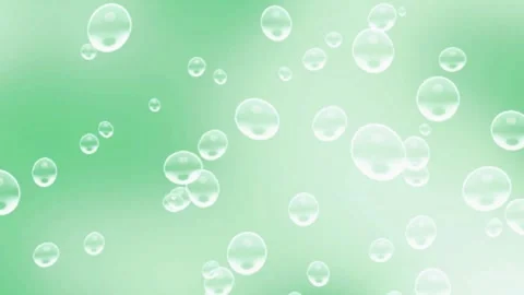 Soft and colorful Floating Bubbles on Light Green Background Stock Footage 310947703